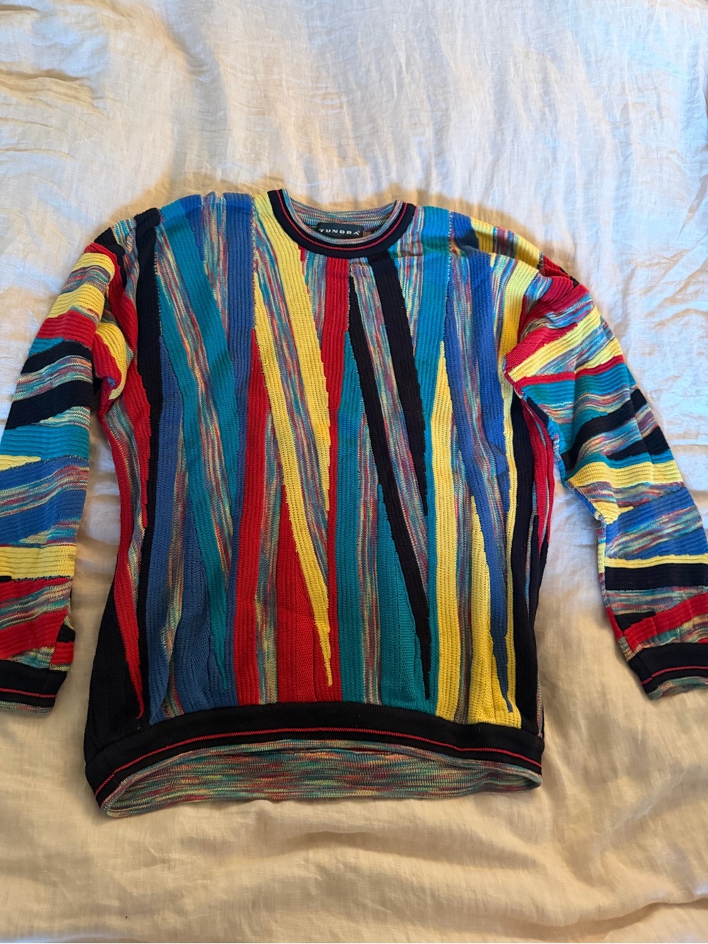Vibrant Multicolor Striped Crewneck Sweater Tundra